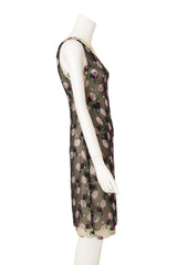 Vintage Gianni Versace Layered Mesh Floral Dress on mannequin side @ Recess LA