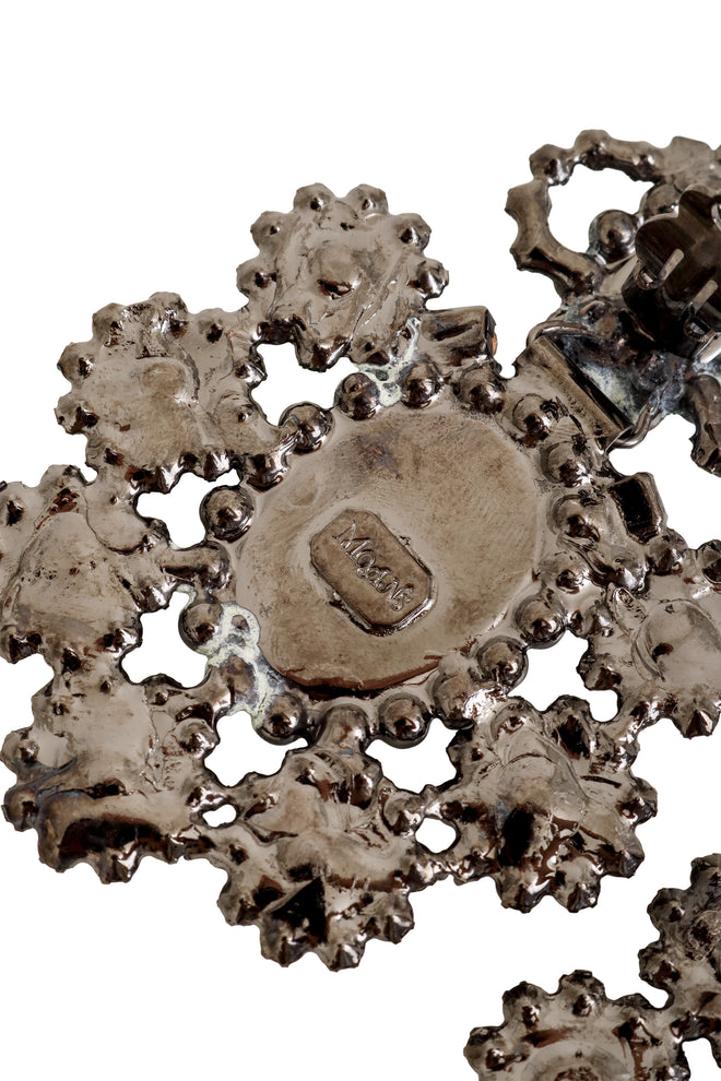 floral Cabochon Cluster Earrings by Moans logo @ Recess LA