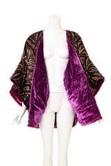 Vintage Charles Patricia Lester Metallic Devoré Velvet Cocoon Jacket on mannequin open @ Recess LA