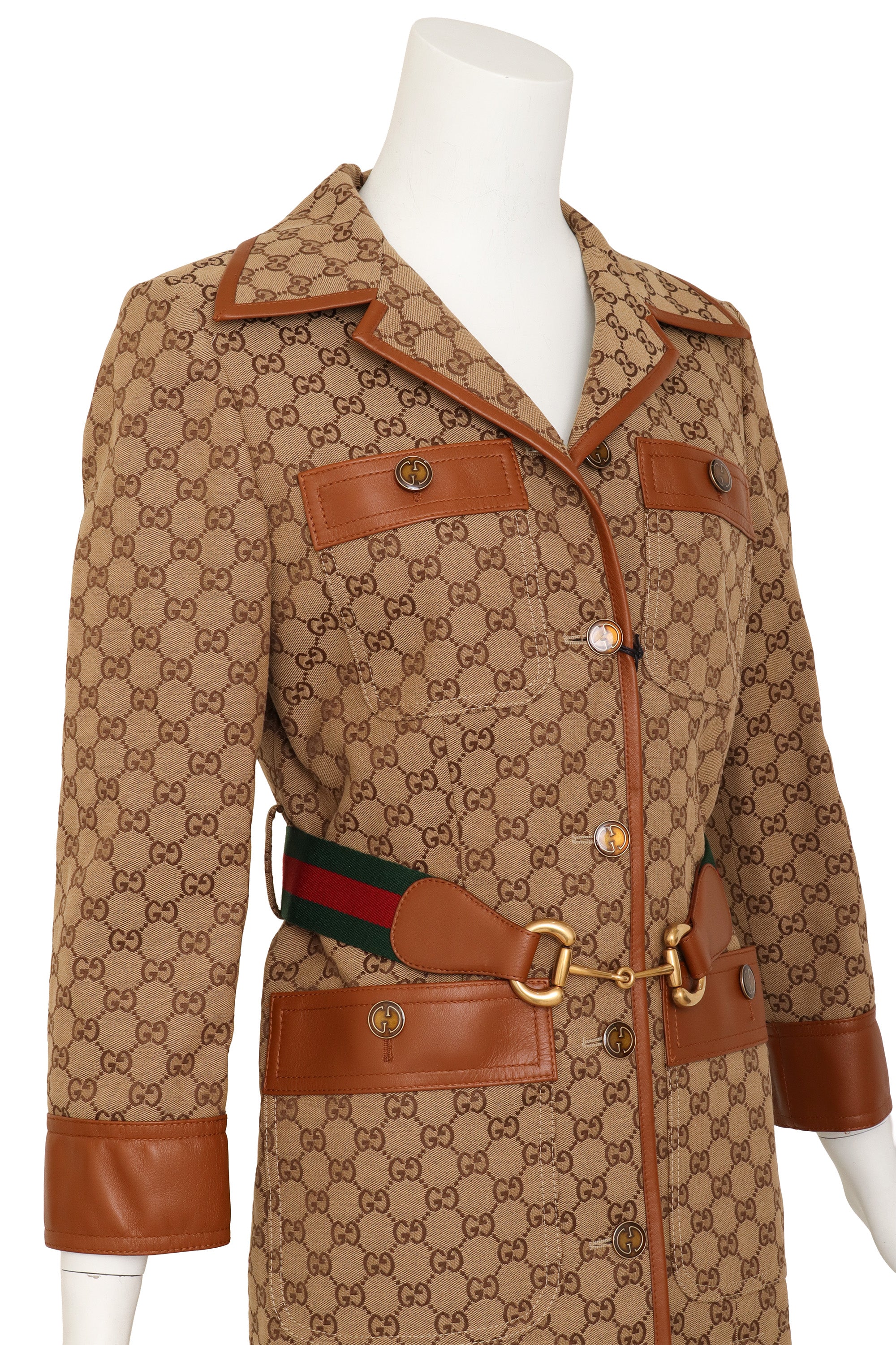 monogram safari jacket by Gucci on mannequin close @ Recess LA