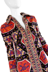 Vintage Malcolm Starr Ethnic Zip-Up Coat front on mannequin detail @recess la