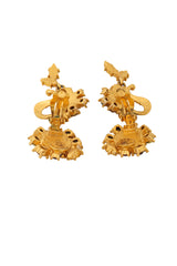 Jeweled Scroll Drop Earrings by Christian Lacroix backs open @ Recess LA