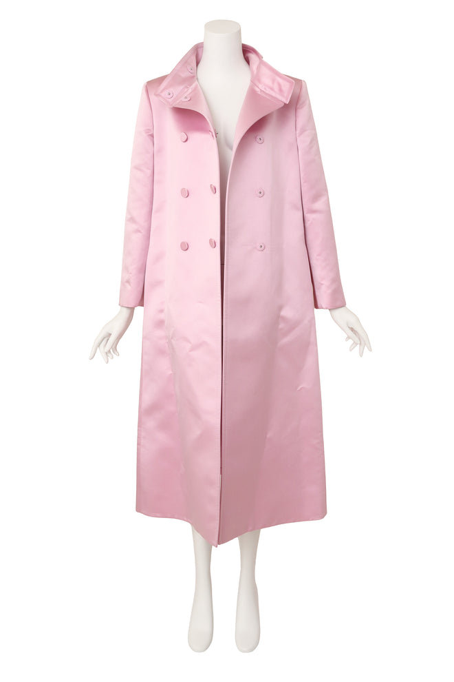 Satin Empire Coat by Gucci on mannequin open @ Recess LA