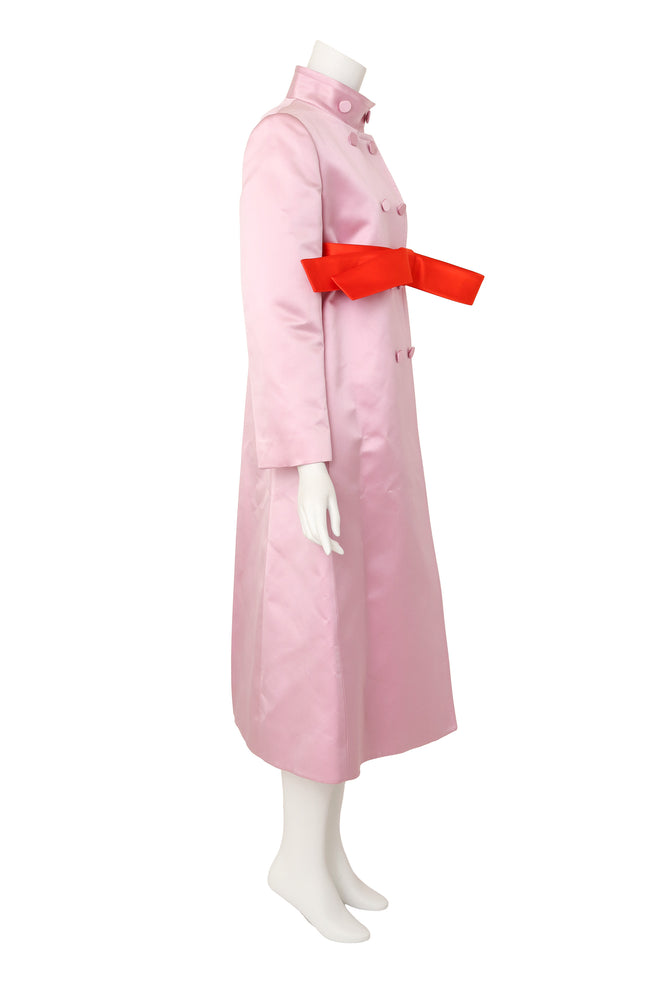 Satin Empire Coat by Gucci on mannequin side @ Recess LA