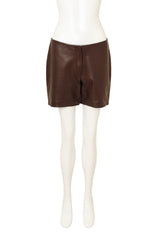 Vintage Jil Sander Mid-Rise Leather Short on mannequin @ Recess LA