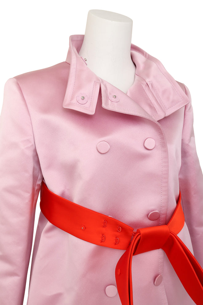 Satin Empire Coat by Gucci on mannequin close unbuttoned @ Recess LA