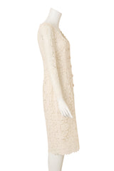 Dolce & Gabbana Lace Button Through Long Sleeve Dress side @ Recess LA 