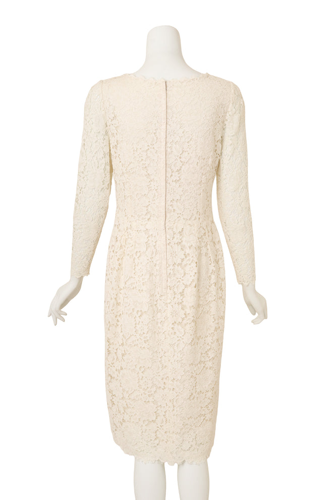 Dolce & Gabbana Lace Button Through Long Sleeve Dress back @ Recess LA 