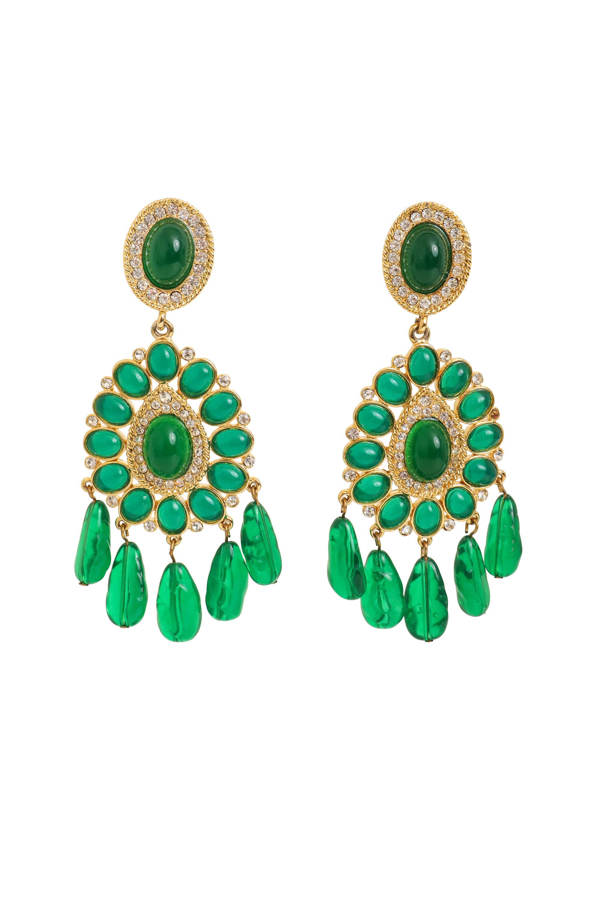 Jewel Drop Chandelier Earrings by Kenneth Jay Lane @ Recess LA
