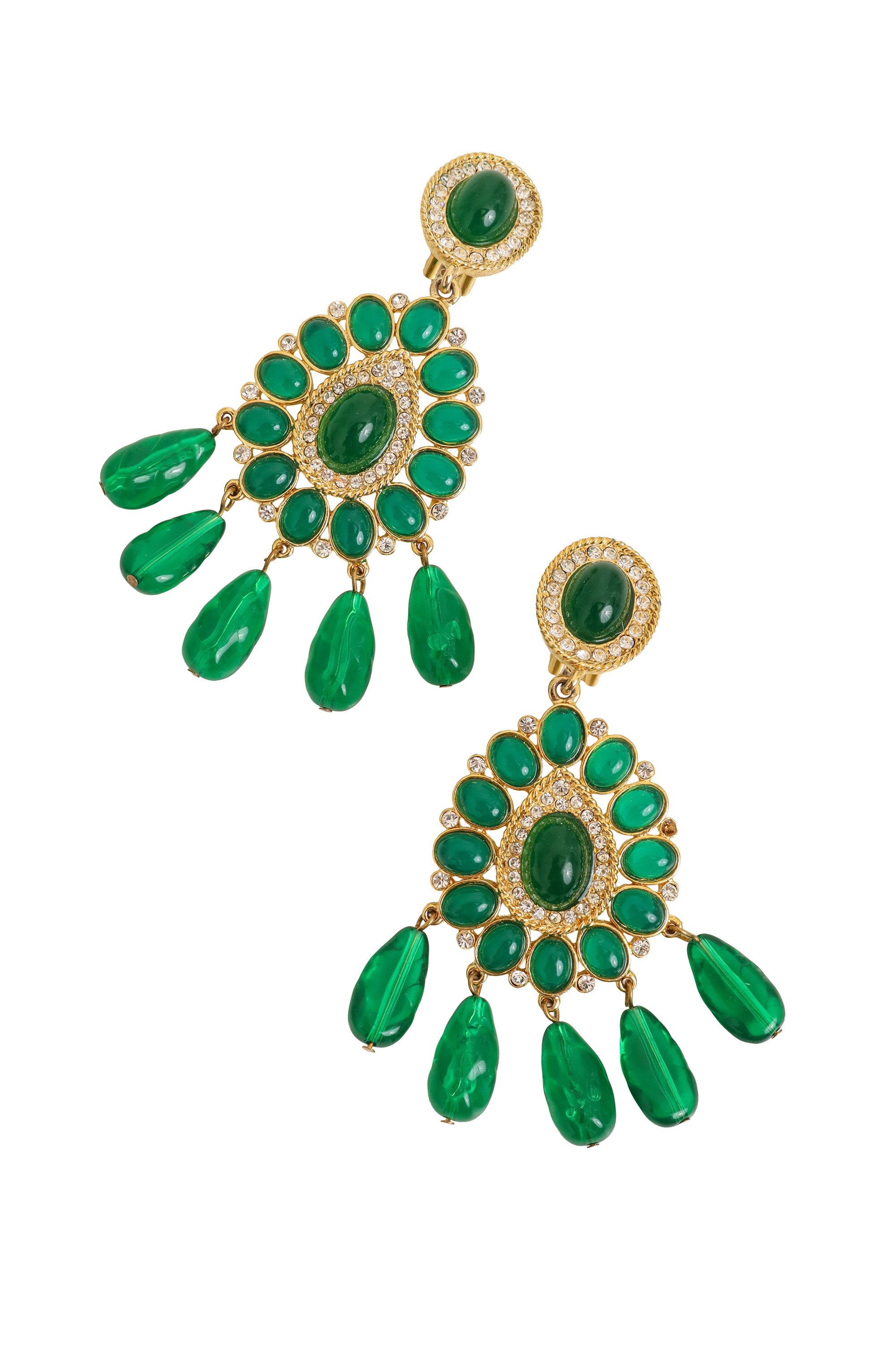 Jewel Drop Chandelier Earrings by Kenneth Jay Lane close @ Recess LA