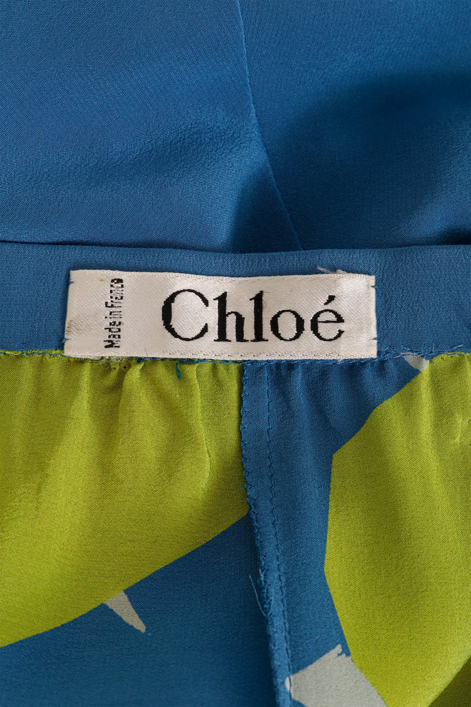 Vintage Chloe Abstract Geometric Culottes & Blouse Set on mannequin pants label @ Recess LA