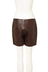 Vintage Jil Sander Mid-Rise Leather Short on mannequin back @ Recess LA