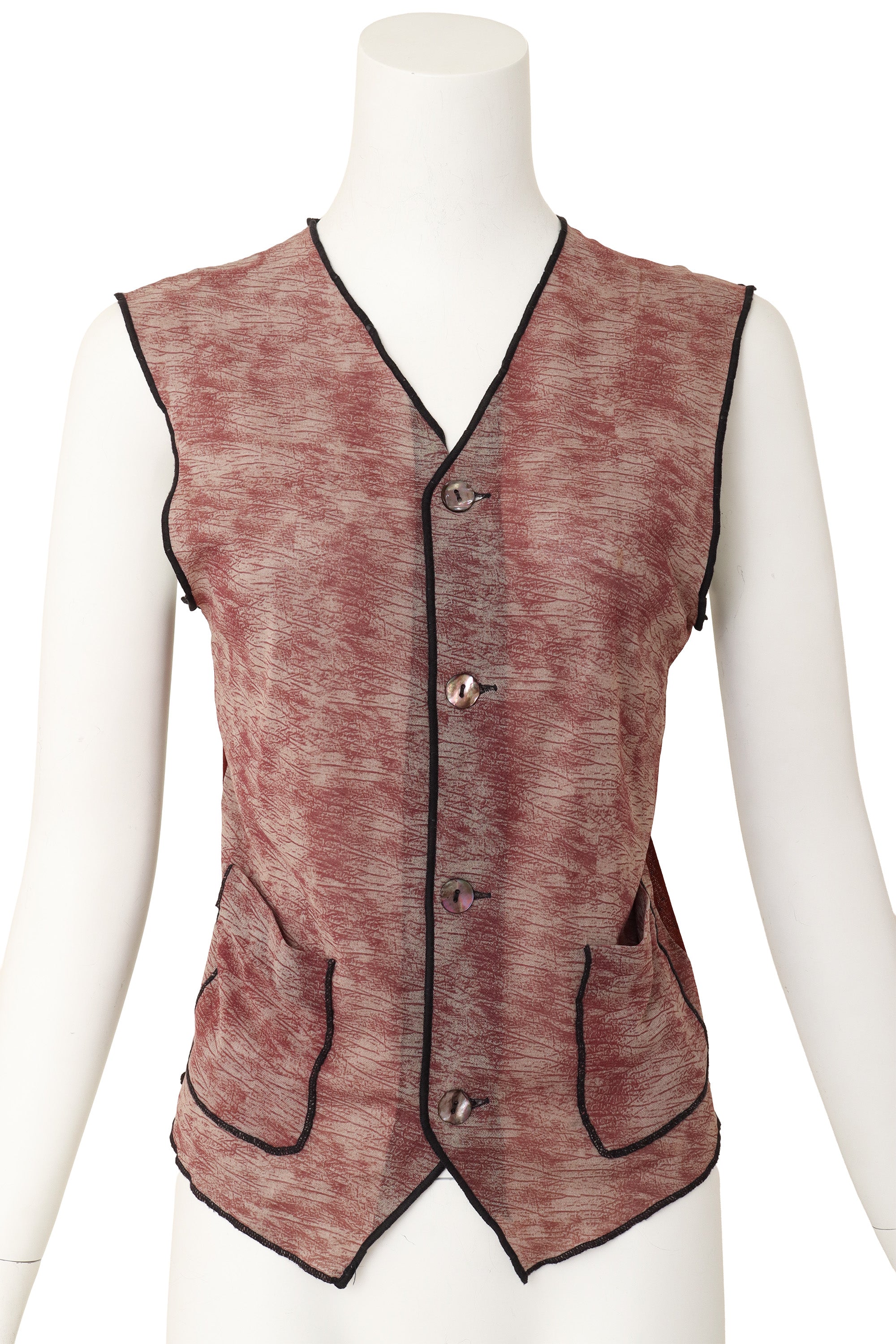 mesh elephant vest by Jean Paul Gaultier on mannequin front close @ Recess LA