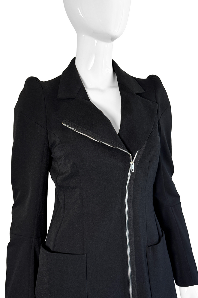 Vintage Maison Margiela Asymmetric Zipper Dress front detail on mannequin @recess la