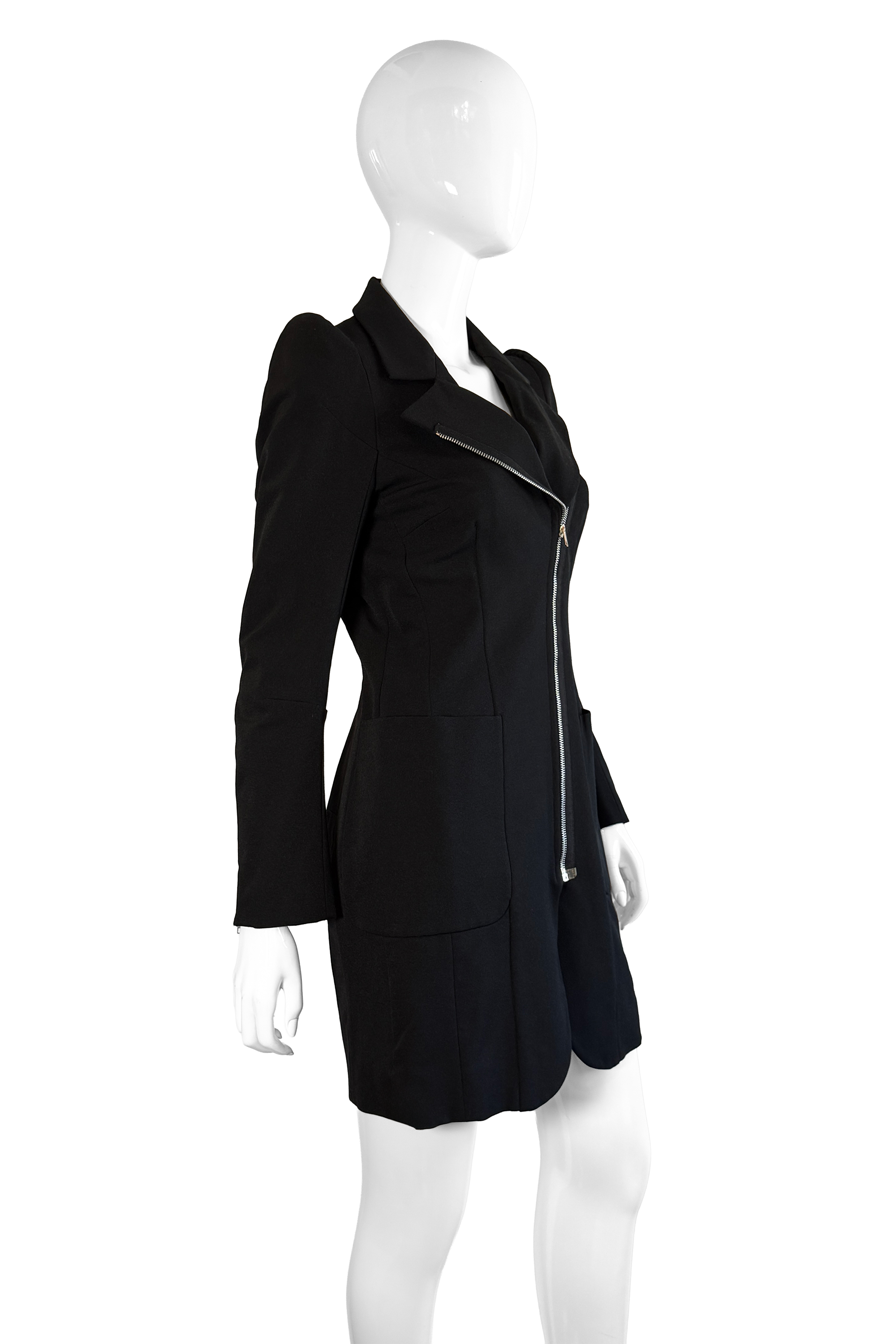 Vintage Maison Margiela Asymmetric Zipper Dress side on mannequin @recess la