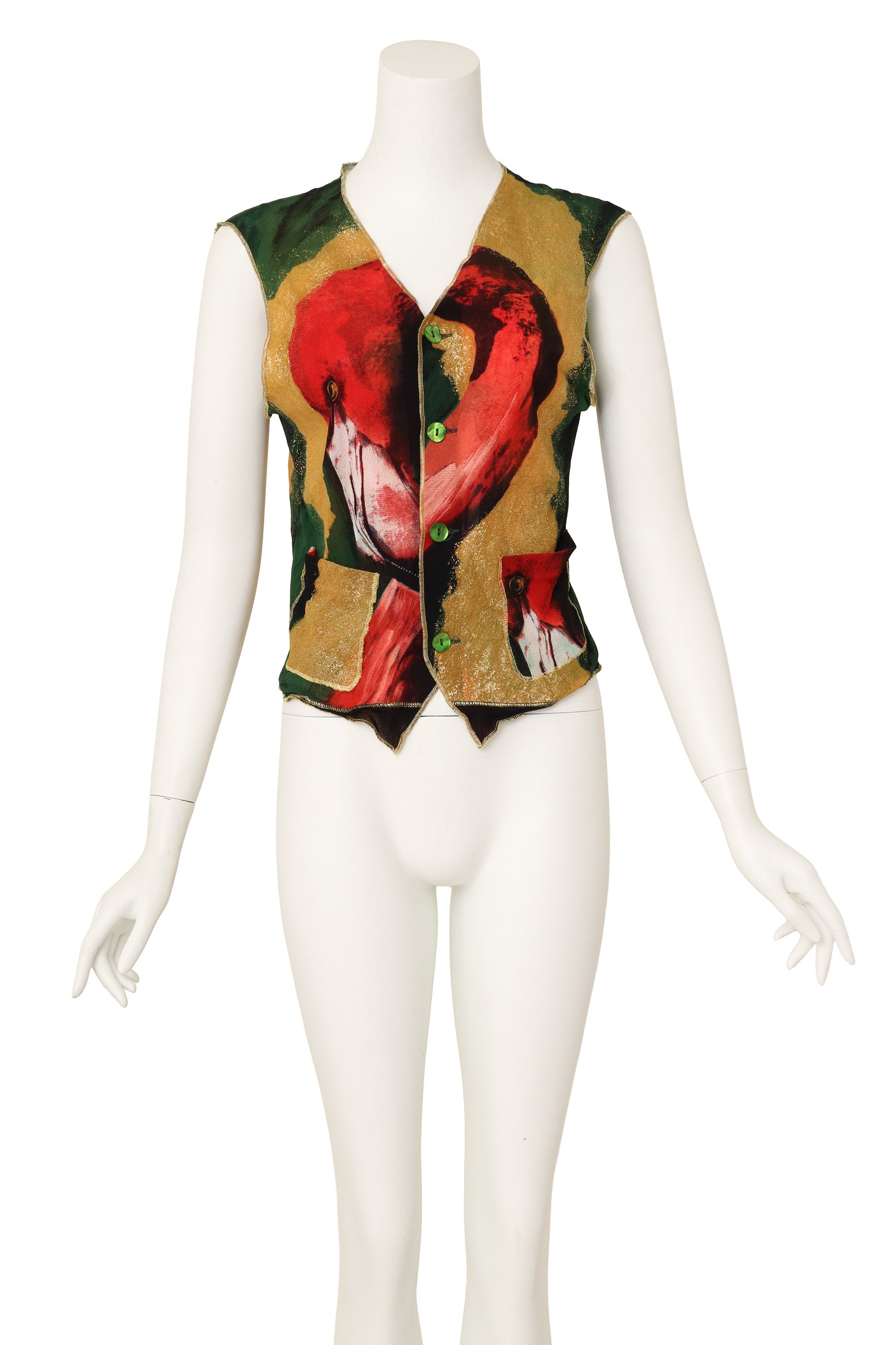 Flamingo vest top by Jean Paul Gaultier on mannequin @ Recess LA