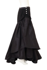 Vintage Azzaro Asymmetrical Crystal Button Skirt on mannequin side @ Recess LA