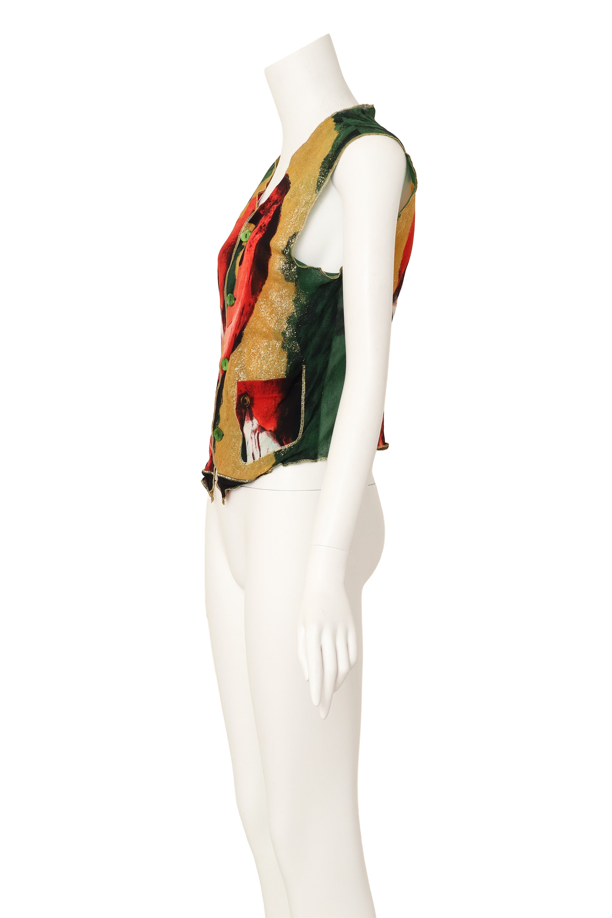 Flamingo vest top by Jean Paul Gaultier on mannequin side @ Recess LA