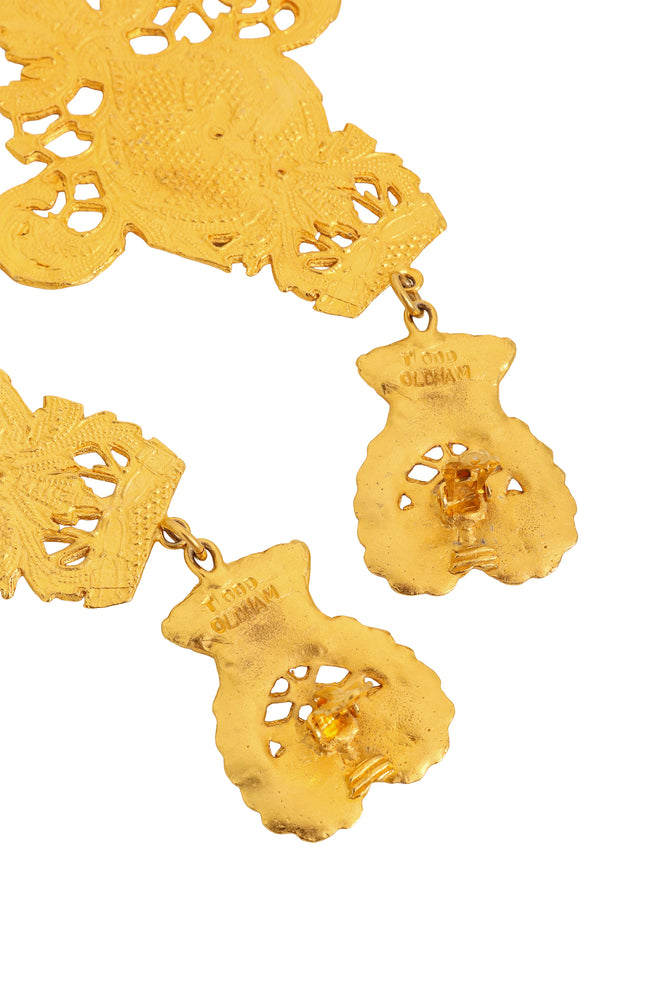  Filigree Crest Earrings by Todd Oldham signature @ Recess LA