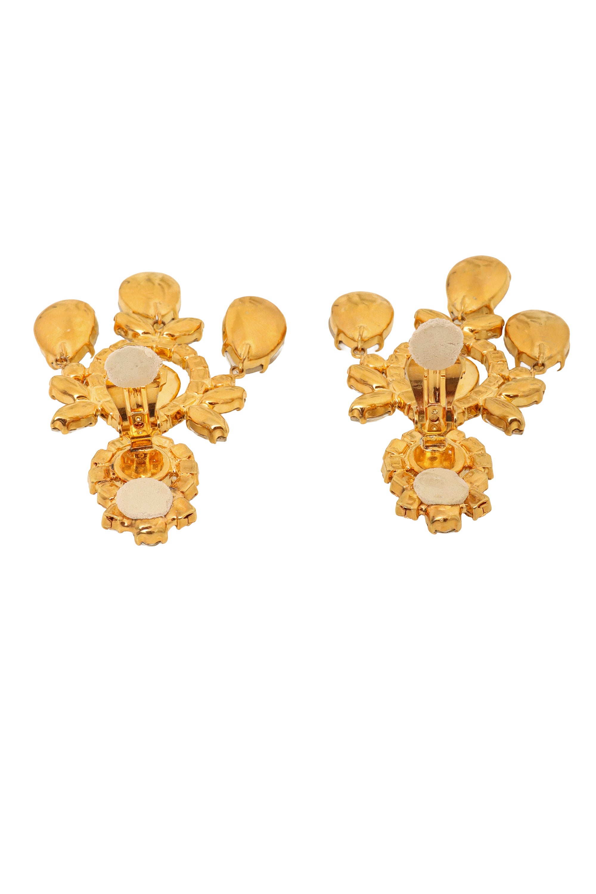 Crystal Teardrop Chandelier Earrings by Moans backs @ Recess LA