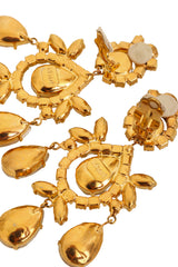 Crystal Teardrop Chandelier Earrings by Moans logo @ Recess LA