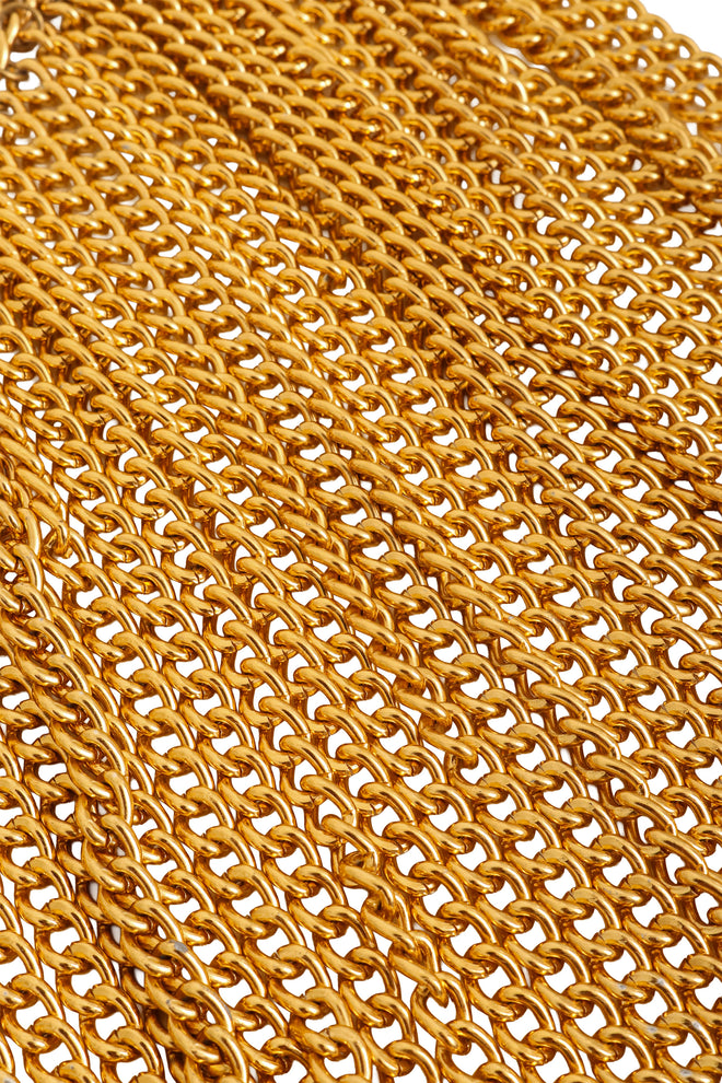 Draped Chain Bib Necklace chain close @ Recess LA