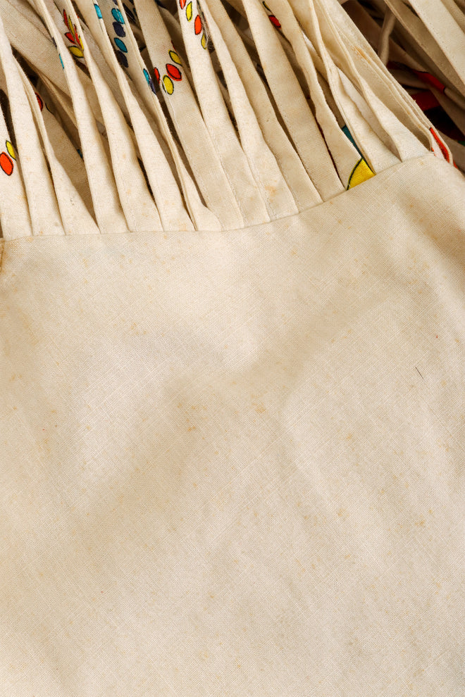 Vintage Oleg Cassini Fringe Thunderbird Dot Pant body stains @ Recess LA