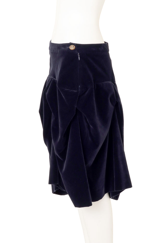 Vivienne Westwood Velvet Draped Midi Skirt side @ Recess LA