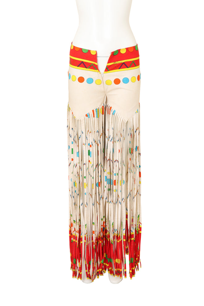 Vintage Oleg Cassini Fringe Thunderbird Dot Pant on mannequin @ Recess LA