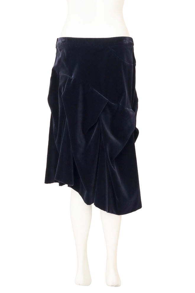 Vivienne Westwood Velvet Draped Midi Skirt back @ Recess LA