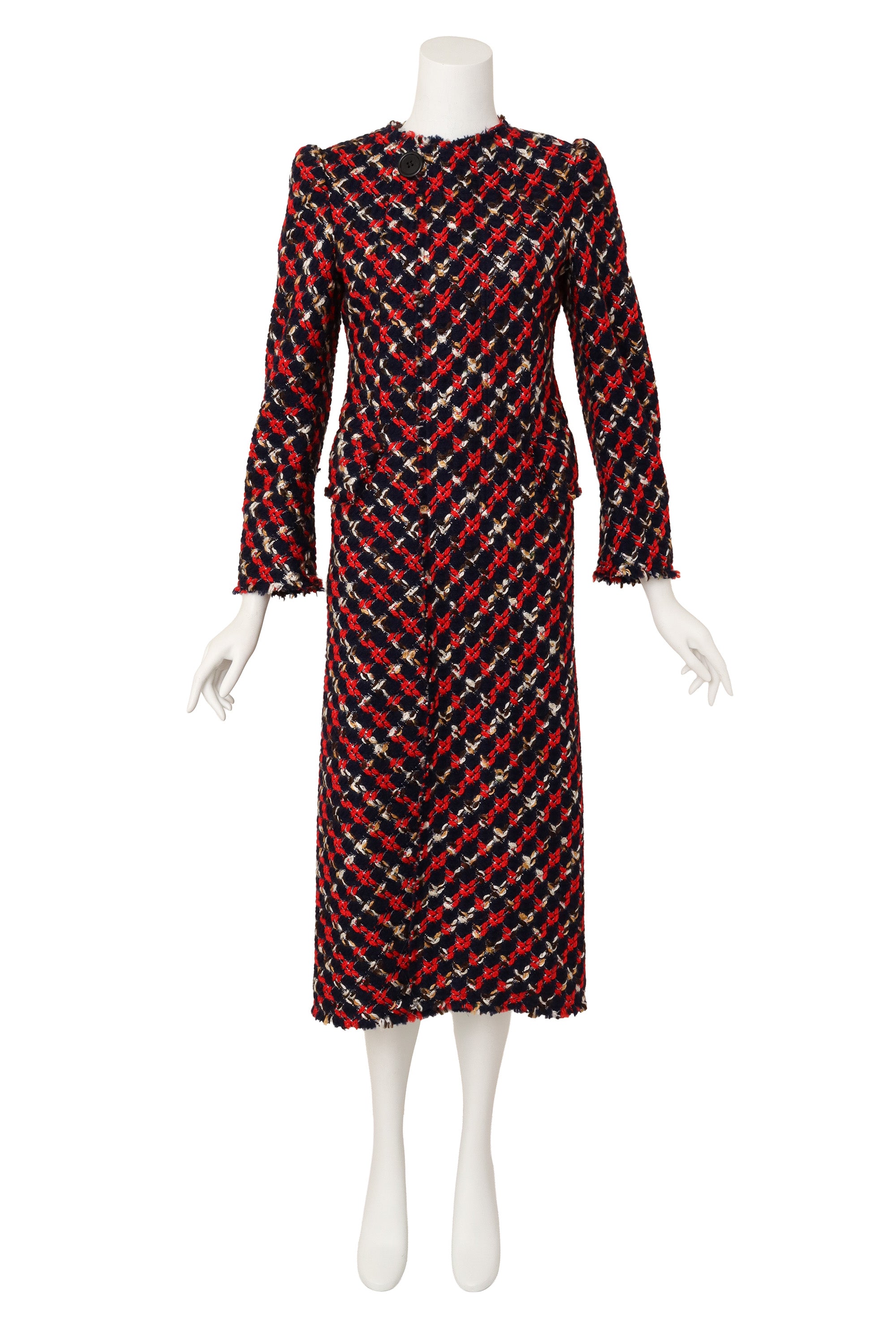 Woven bouclé plaid coat by Juna Watanabe x Comme Des Garçons @ Recess LA