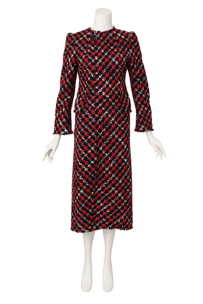 Woven bouclé plaid coat by Juna Watanabe x Comme Des Garçons @ Recess LA