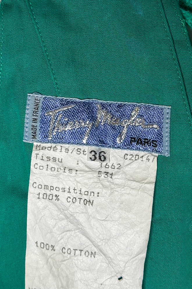 Vintage Thierry Mugler Strapless Lace-Up Circle Dress label @recess la