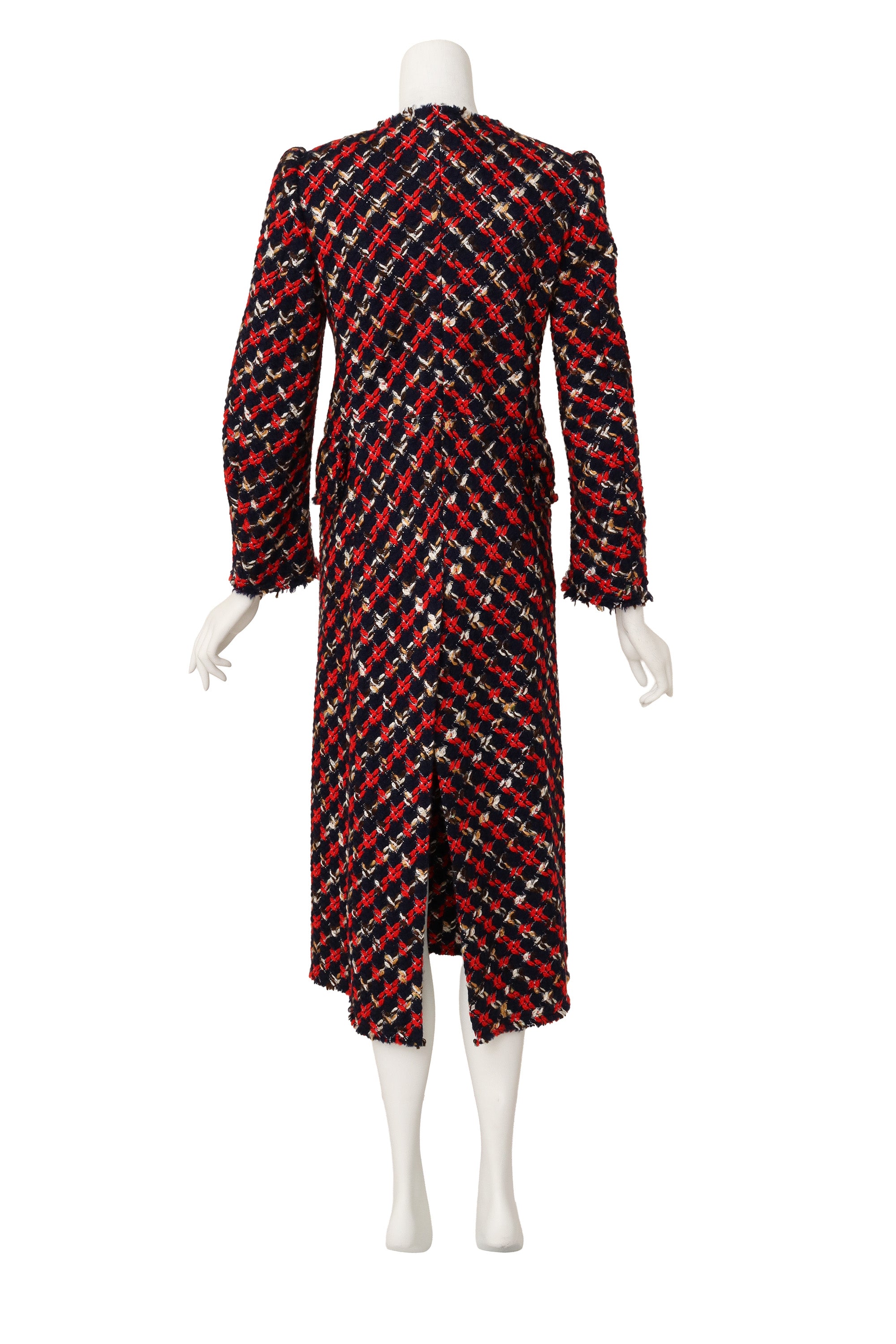 Woven bouclé plaid coat by Juna Watanabe x Comme Des Garçons back @ Recess LA