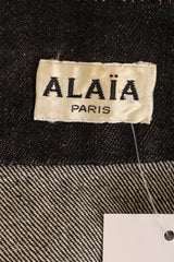 Vintage Alaia Asymmetrical Zip Denim Skirt label @ Recess LA