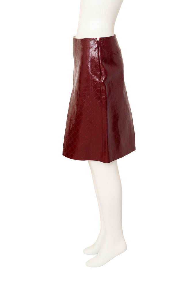 naplak leather skirt by Gucci on mannequin side @ Recess LA