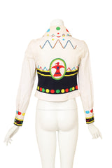 Vintage Oleg Cassini Thunderbird Dot Jacket Top on mannequin back @ Recess LA