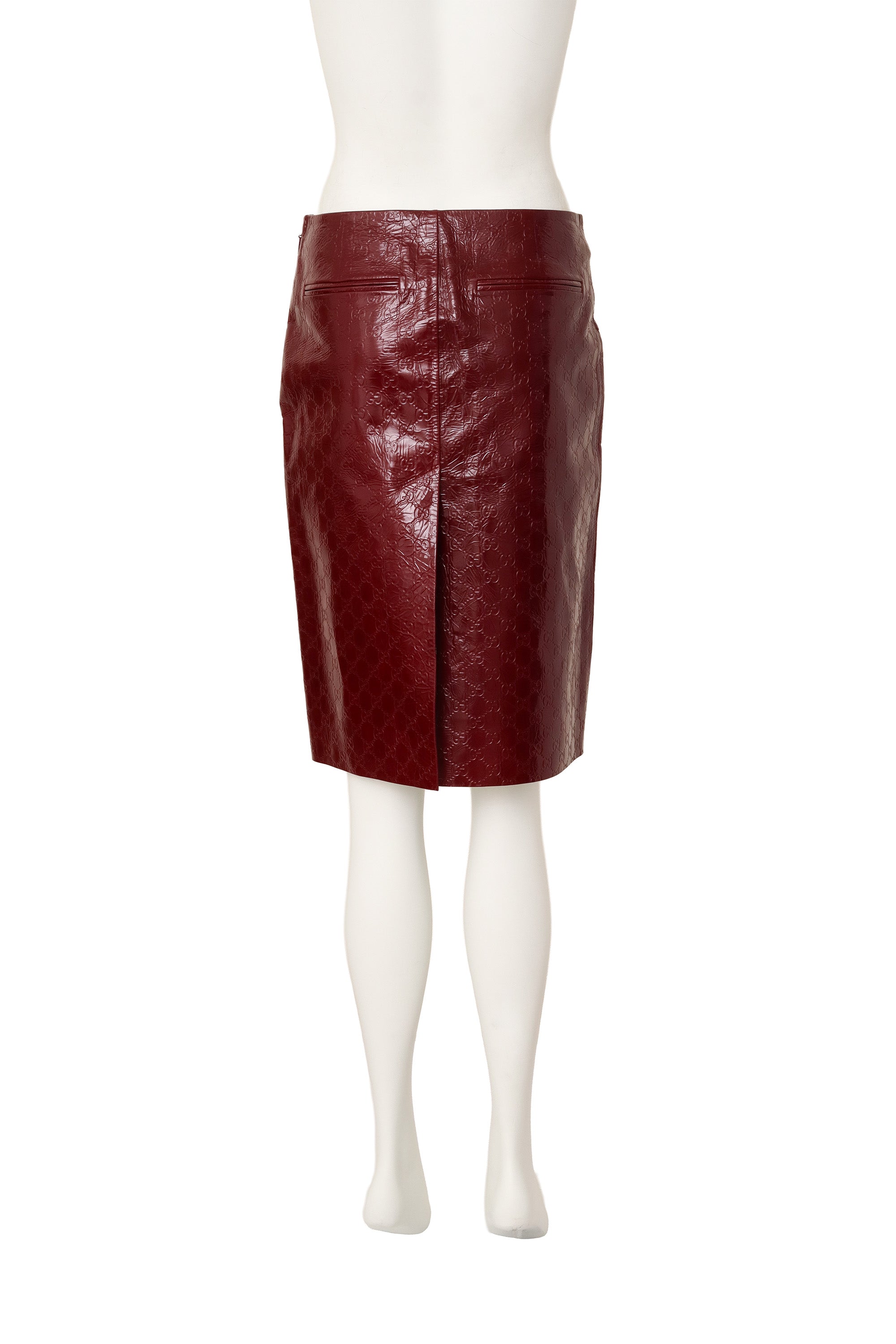 naplak leather skirt by Gucci on mannequin back @ Recess LA