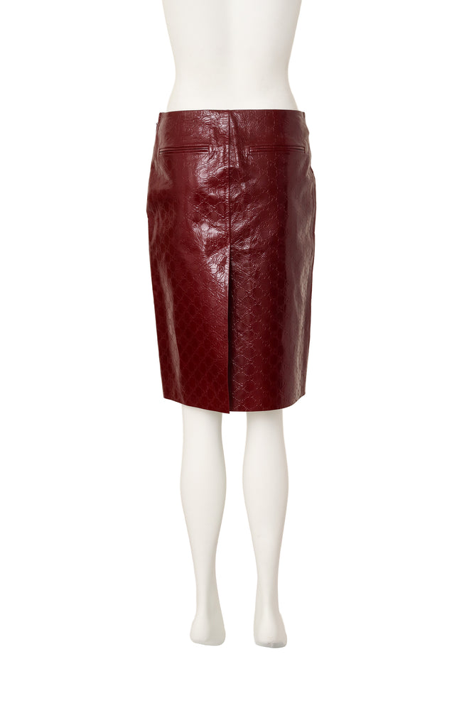 naplak leather skirt by Gucci on mannequin back @ Recess LA