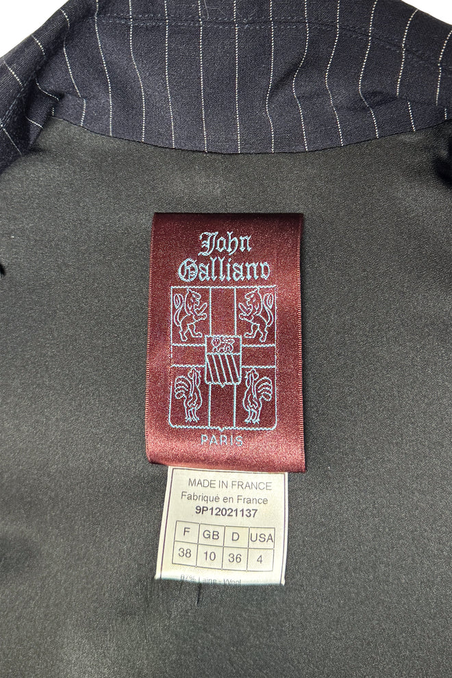 Vintage John Galliano Pinstripe Top & Pant Suit top label @recess la