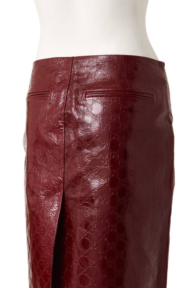 naplak leather skirt by Gucci on mannequin close @ Recess LA