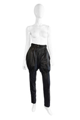 Vintage Gianni Versace Bubble Straight Leg Leather Pant front on mannequin @recess la
