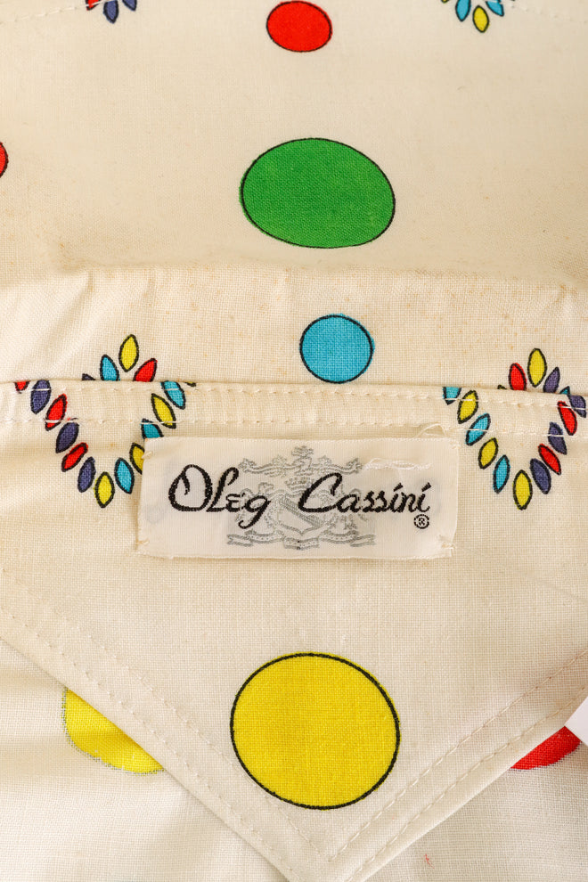 Vintage Oleg Cassini Thunderbird Dot Jacket Top label @ Recess LA