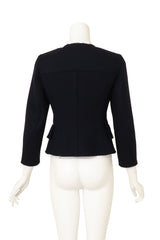 Louis Vuitton Wool Leather Trim Side Zip Jacket on mannequin back @ Recess LA