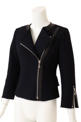Louis Vuitton Wool Leather Trim Side Zip Jacket on mannequin close @ Recess LA