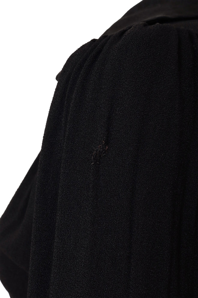 Vintage Ossie Clark Jacquard Collar Crepe Midi Dress on mannequin mended hole @ Recess LA