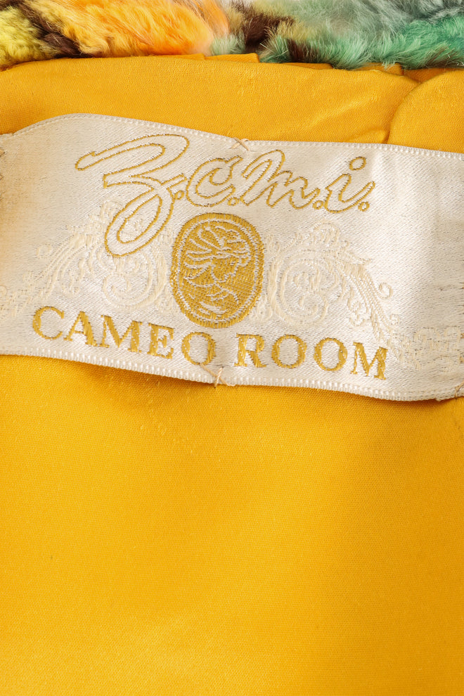 Vintage Cameo Room Abstract Butterfly Fur Coat label @ Recess LA