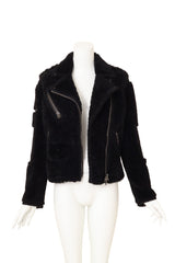 Tom Ford Shearling Biker Jacket on mannequin open @ Recess LA