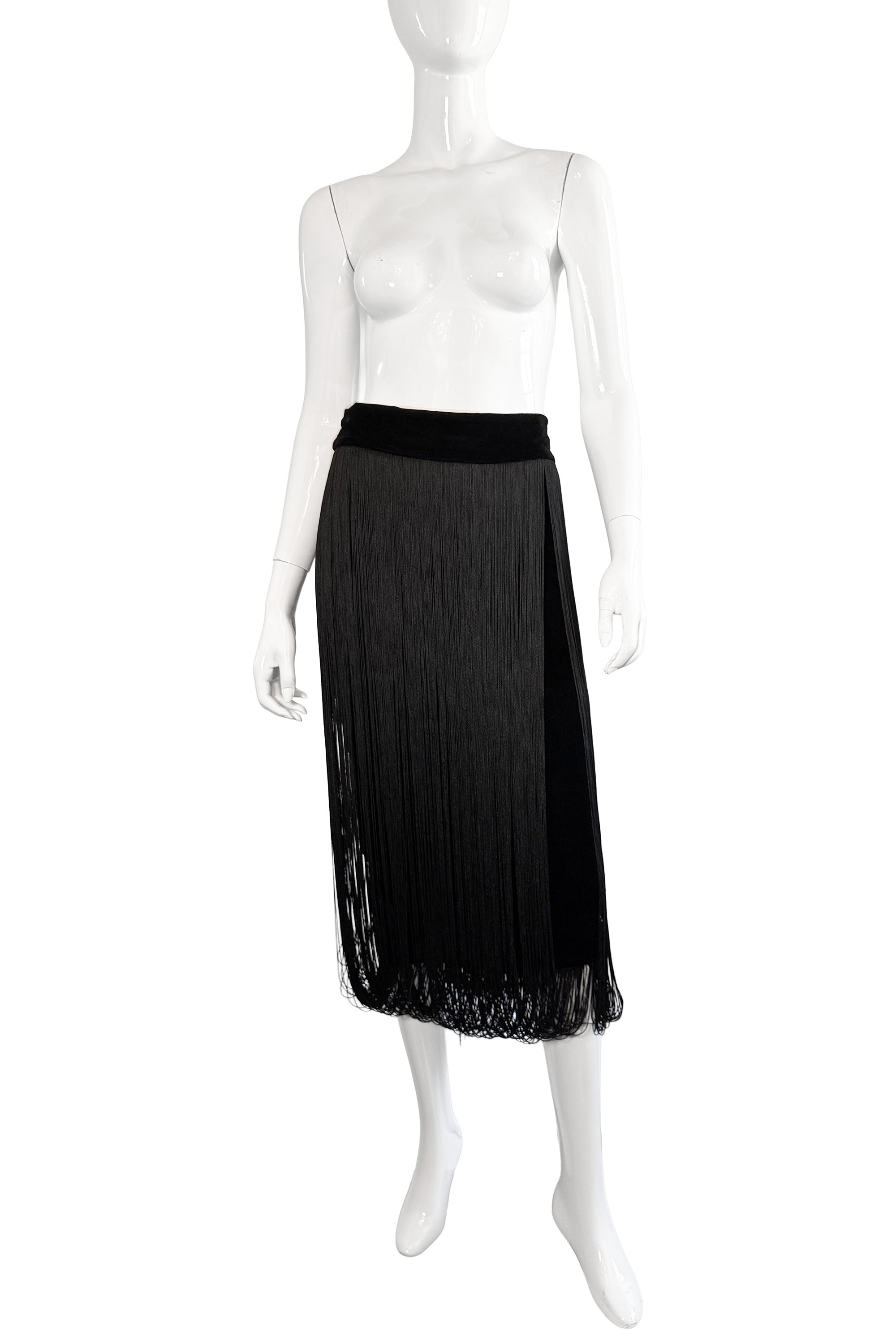 Velvet Fringe Skirt/Dress by Jean Paul Gaultier as skirt @ Recess LA