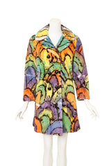 Vintage Cameo Room Abstract Butterfly Fur Coat on mannequin @ Recess LA